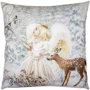 Set 2 fete perna Inger si Caprioara poliester 45x45 cm 