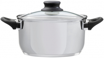 Oala inox cu capac din sticla 20cm 3.6L DOMOTTI Lima 