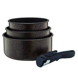 Set oale cu maner detasabil AMBITION Gold 4 piese invelis Qualum Basic Stone 