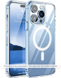 Husa tip Magsafe pentru Apple iPhone 14 cu protectie la camera Transparenta 