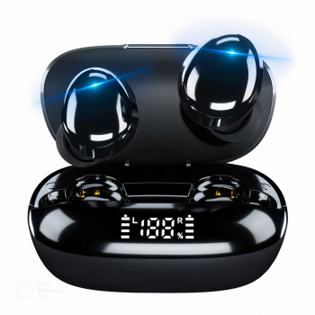 Casti Audio Wireless C Tech and reg Bluetooth 5.3 Casti audio in ear Microfon HD Control prin atingere Afisaj Digital Carcasa Magnetica 