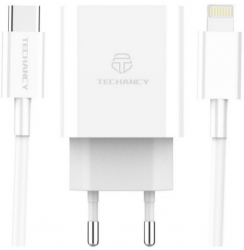 Kit Incarcator Fast Charge Techancy 3.4 A pentru Apple cablu C-to Apple compatibil Iphone 15 14 13 12 11 X