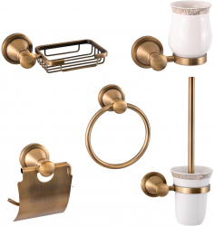 Set accesorii baie TRENDY and rsquo S 5 piese bronz antichizat 