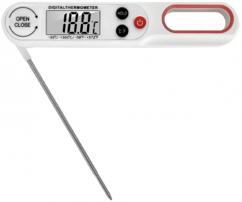 Termometru digital cu sonda Pufo Display mare usor de citit -50° C +300° C Oprire automata Model pliabil Alb 