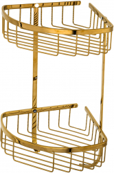 Etajera baie TRENDYS dubla gold 35 CM X 30 CM 