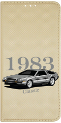 Husa Magnet Book Compatibila Cu Motorola Moto E22 / E22i Classic Car Inchidere Magnetica Gold FLG 813 