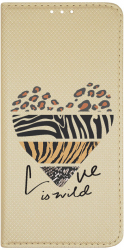 Husa Magnet Book Compatibila Cu Motorola Moto E22 / E22i Love Is Wild Inchidere Magnetica Gold FLG 762 