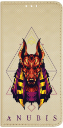 Husa Magnet Book Compatibila Cu Motorola Moto E22 / E22i Mythology Anubis Inchidere Magnetica Gold FLG 286 
