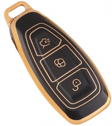 Husa negru pentru cheie smart Ford Focus Fiesta Fusion Kuga Ecosport 3 4 ST Mondeo MK3 MK4 C-Max S-Max Galaxy Transit Tourneo Custom 