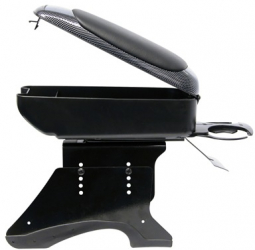Cotiera auto universala Carpoint carbon tapitata cu vinil negru 