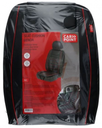 Husa protectie scaun Genoa Carpoint 1 bucata fixare benzi elastice sezut 50x50 spatar 50x88cm incluzand tetiera cu dunga rosie 