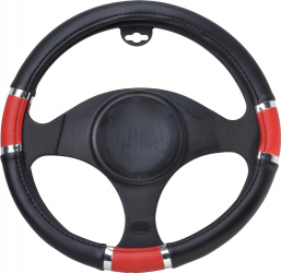 Husa volan Chrome Ring Red material cauciucat diametru 37-39cm 