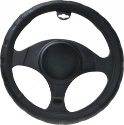 Husa volan negru material cauciucat cu perforatii diametru 37-39 cm 