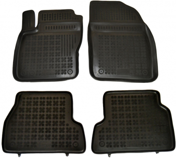 Set covorase auto din cauciuc Ford Focus 2 11/2004 - 2011 Rp-D200604 culoare Negru presuri tip tavita marca Rezaw Plast 