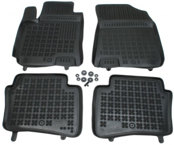 Set covorase auto din cauciuc Hyundai I20 10.2014- negru presuri tip tavita Rezaw 201616 Aftermarket 