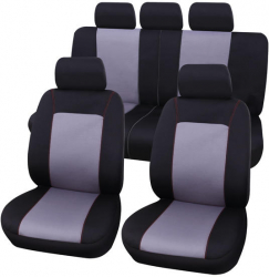 Set huse scaune auto Lisboa Carpoint 9 buc gri-negru 