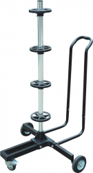 Stand de aluminiu Carpoint cu roti pentru depozitare rotii anvelope cu jante pentru jante de pana la 18 inches si latime max. 265 mm 