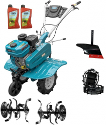 Pachet Motocultor DKD HS 900 7 CP 3 viteze + roti metalice plug arat 