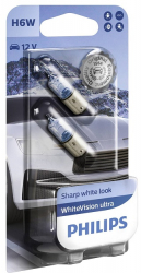 Bec H6W PHILIPS 99ZB302P 12V 6W WhiteVision ultra albastru BAx9s ECE 2 buc. 