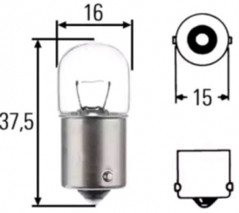 Bec pozitie ciresa auto R5W OSRAM 24V 5W original BA15s 5627 10 buc. 