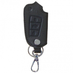 Husa cheie din piele pentru Audi A2 A3 A4 A5 A8 cusatura neagra pentru cheie cu 3 butoane 
