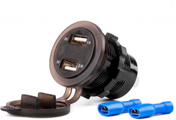 Incarcator auto AMIO rezistent la apa cu voltometru digital 2xUSB 12/24V MOD-06 QC3.0 fast charging 