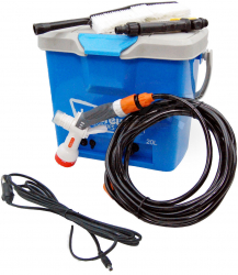 Instalatie spalat masina cu alimentare la 12V cu perie si pistol presiune rezervor 20litri aparat de spalat cu presiune