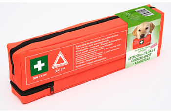 Kit siguranta auto 450x140x50 mm contine Trusa sanitara Triunghi reflectorizant si Vesta reflectorizanta verde 