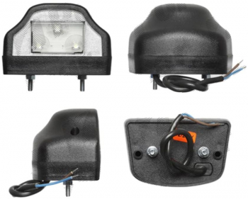 Lampa auto BestAutoVest pentru numar 12/24V 90x65x60mm partea Dreapta/ Stanga cu leduri carcasa neagra la bucata 
