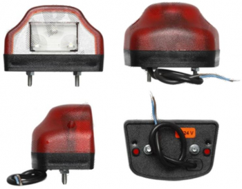 Lampa auto BestAutoVest pentru numar 12/24V partea Dreapta/ Stanga cu LED 95x60x65mm carcasa rosie 1 buc. 