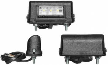 Lampa auto BestAutoVest pentru numar 12/24V partea Dreapta/ Stanga cu leduri 75x40x30mm carcasa neagra 1 buc. 