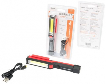 Lampa de lucru LED COB 2W 900mAh Automax 120-150lm 168x23x30 mm sistem fixare magnetic 