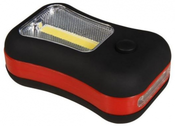Lampa de lucru LED COB 3W + 4 LED Automax suprafata cauciucata alimentare baterii AAA prindere carlig magnet