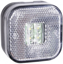Lampa gabarit auto BestAutoVest 12/24V cu LED patrata culoare Alba 64x64mm 1buc 