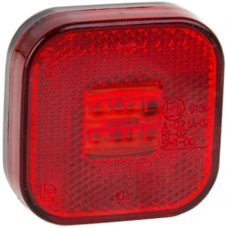Lampa gabarit auto BestAutoVest 12/24V cu LED patrata culoare Rosie 64x64mm 1buc 