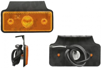 Lampa gabarit auto BestAutoVest 12/24V dreptunghiulara Portocaliu cu leduri 117x47x9mm cu suport fixare 1 buc. 