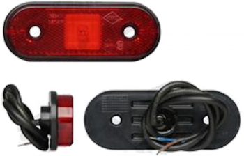Lampa gabarit auto BestAutoVest 12/24V ovala Rosie cu led 120x67mm 1 buc. 