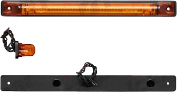 Lampa gabarit auto BestAutoVest 12V/ 24V cu LED dreptunghiulara sticla Portocaliu 250x20x25mm cu cablu 1 buc.