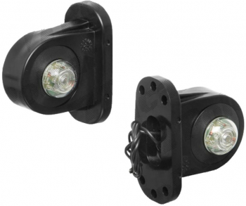 Lampa gabarit auto BestAutoVest 12V/ 24V cu LED rotunda Rosu - Alb 97x68mm cu cablu Dreapta 1 buc.