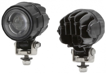Lampa gabarit HELLA HL1G0995050061 12/24V carcasa aluminiu rotund suport la articulatie LED carcasa neagra albastru Latime 67 mm 