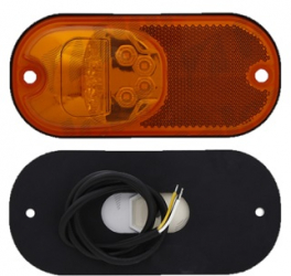 Lampa gabarit RapidAuto 99LO046E 12/24V cu indicator led cu element reflectorizant cu lumina de parcare LED oval LED galben Latime 