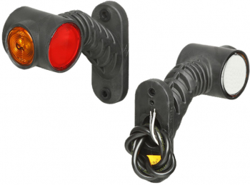 Lampa gabarit Universal 12/24V 125x100mm alb-rosu-galben omologare ECE cu LED Dreapta 