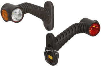 Lampa gabarit Universal 12/24V 175x100mm rosu-alb-galben omologare ECE cu LED Dreapta 