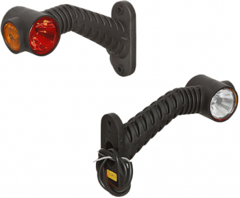 Lampa gabarit Universal 12/24V 175x100mm rosu-alb-galben omologare ECE cu LED Stanga 