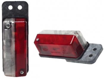 Lampa gabarit Universal 12/24V 42x116x43mm rosu-alb fara soclu bec suport de cauciuc Stanga Dreapta 