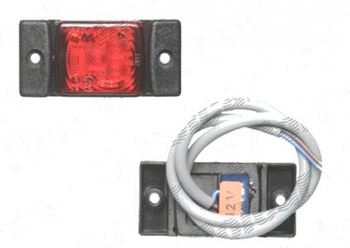 Lampa gabarit Universal 12V/24V 73x33x17mm cu LED rosu omologare ECE suport surub rectangulara Stanga Dreapta 