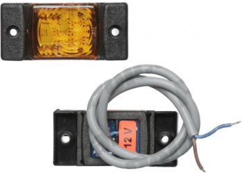 Lampa gabarit Universal 24V 73x33x17mm galben omologare ECE suport surub Stanga Dreapta 