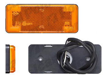 Lampa pozitie gabarit 12/24V portocaliu LED fixare cu holsurub dreptunghiular adancime 13 mm inaltime 44 mm latime 113 mm 