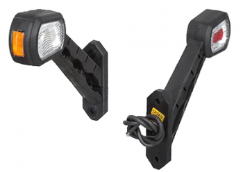 Lampa pozitie gabarit si semnalizare 12/24V pe brat cu cablu LED rosu-alb-galben Latime 169 mm Inaltime 178 mm adancime 37 mm 