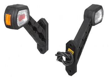 Lampa pozitie gabarit si semnalizare 12/24V pe brat cu cablu LED rosu-alb-galben Latime 169 mm Inaltime 178 mm adancime 37 mm 